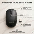 Mini Wireless Keyboard and Mouse Combo | Ultra-Slim Portable 2.4GHz Mini Keyboard & 1600 DPI Adjustable Mouse Set for Laptop, Mobile, PC & Smart TV | Silent Typing - 10M Range - Matte Black - By FunBug. 