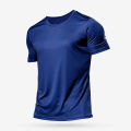 Quick-drying Men Running Shirts Fitness Compression Gym Polyester Sports T-shirt Black 2023 Workout Training Muscle Fit Clothing. 