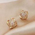 1 Pair Hollow Metal Flowers Temperament Stud Earrings. 