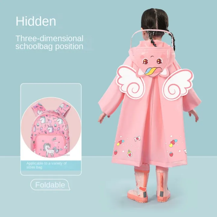 Cute%20Kids%20Raincoat%20Wateproof%20Children%20Dinosaur%20Unicorn%20Rain%20Poncho%20Rain%20Coat%20Jacket%20with%20Backpack%20Position%20Student%20RainWear%20-%20Image%203