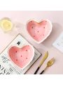 Strawberry Ramen Bowls and Spoons Creative Ceramics Anti-scald Instant Noodle Bowl Cute Strawberry Bowl Pretty Bowl. 