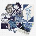 15 pieces of asthetic midnight blue stiker.Craftman Zone..