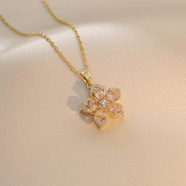 Light%20Luxury%20Spin%20Zircon%20Flower%20Pendant%20Necklace%20for%20Women%20Gold%20Color%20Quality%20High%20Sense%20Chain%20Necklaces%20Party%20Jewelry%20s%20-%20Image%202