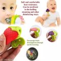 BPA Free Silicone Fruit Baby Teether Toy for 3 Months Above Infant Sore Gums Pain Relief (1 Fruits). 