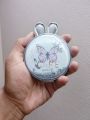 Portable Glass girl Makeup Mirror Mini Folding Pocket Mirror Rabbit shape. 