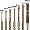 Masonry Concrete Drill Bits For Glass Ceramic Tile Brick Plastic Wood Mason Hard Alloy Wall Hole Opener Hex Shank 3mm To 12mm. 