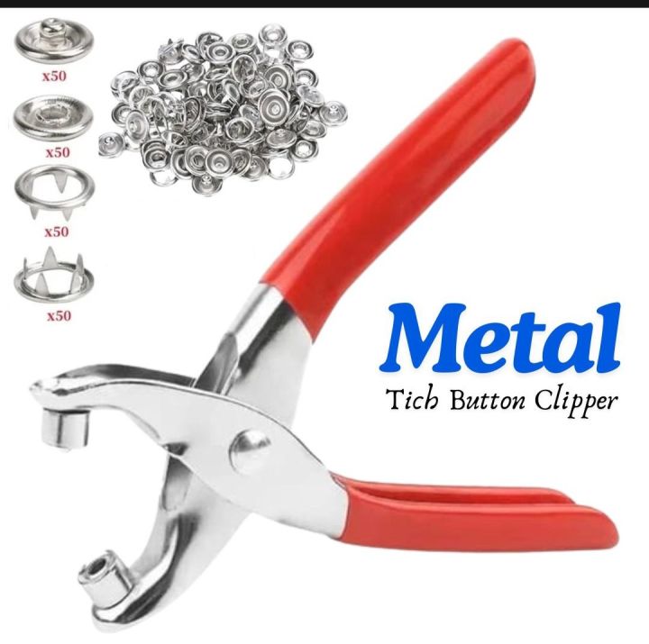High Quality Metal Snap Buttons Press Plier_9.5mm Metal Sewing Prong Ring Buttons Clip Plier _Diy Button Punch Tool For Baby Clothes_abaya Ring Metal Button Presser Machine Fastener Snap Buttons Kit Tich Button Tool Kit