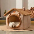 Foldable Pet House Removable Washable Cat House Puppy Cave Sofa Pet Bed House for Extra Small Dogs and Small and Medium Cats. 