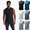 Summer Running Vest Breathable Sleeveless Top Stretch Fitness Vest Men's Reflective Jogging T-Shirt Gym Vests Men Quick Drying. 