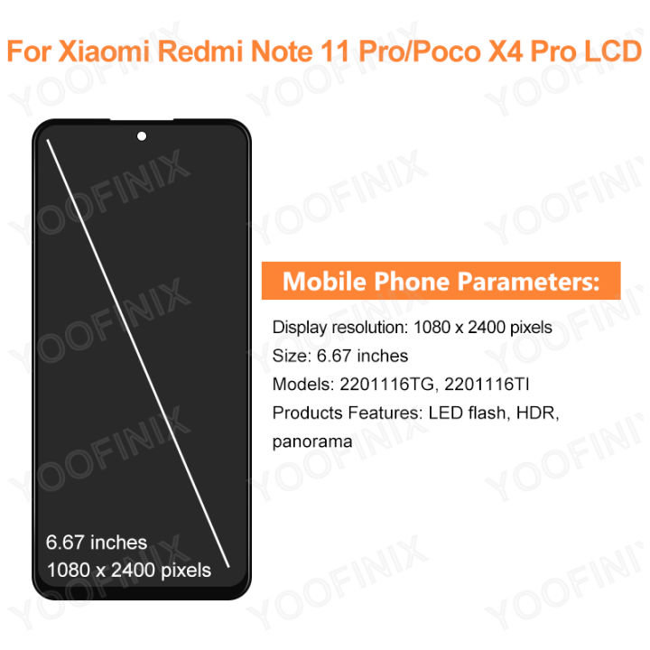 6.67"%20AMOLED%20For%20Xiaomi%20Redmi%20Note%2011%20PRO%20Display%20LCD%20Touch%20Screen%20Digitizer%20Display%20Replacement%20Parts%20For%20POCO%20X4%20Pro%20LCD%20-%20Image%202