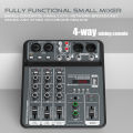4 Channel Audio Mixer 48V Phantom Power USB Studio Sound Mixers Bluetooth DJ Console Mixing for Karaok. 