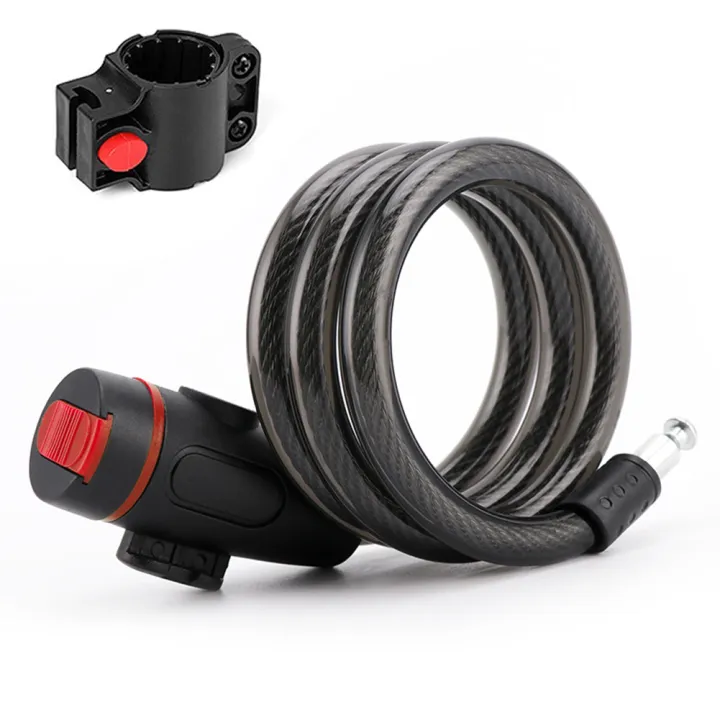 Bicycle Cable Padlock with Mounting Bracket Bike Steel Cable Lock Anti-Theft Mountain Bike Safety Lock for Electric Bike Scooter