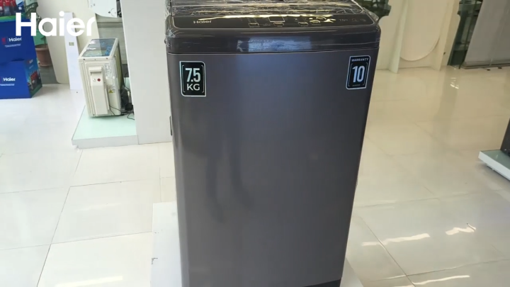 Haier 7.5kg Top Load Automatic Washing Machine | Air Dry | 3D Rolling Wash |10 Years Motor Warranty | Free delivery & Installation (HWM75-ABFIS6)