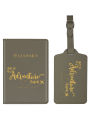 2pcs/Set Adventure Passport Cover Case and Luggage Tag Set, Travel Passport Holder Wallet. 