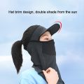 Summer Full Face Mask Breathable Anti-UV Neck Flap Wide Brim Cycling Bandana Outdoor Sport Fishing Hiking Sunscreen Ice Silk Cap. 