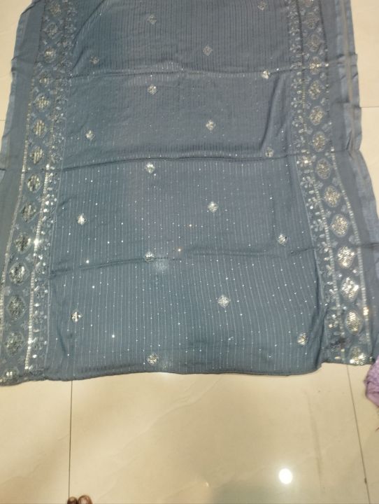 new design Indian Georgette sequence orna for women dupatta