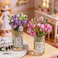 1 Dollhouse Miniature Flower Glass Vase: 1/12 Mini Simulation Flower Plant Vase Decorative Model.