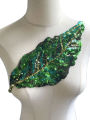 1 Piece Embroidered Sequins Green Leaf Applique Fashion Decoration For Summer Clothes Sew On Patch for Clothing DIY.