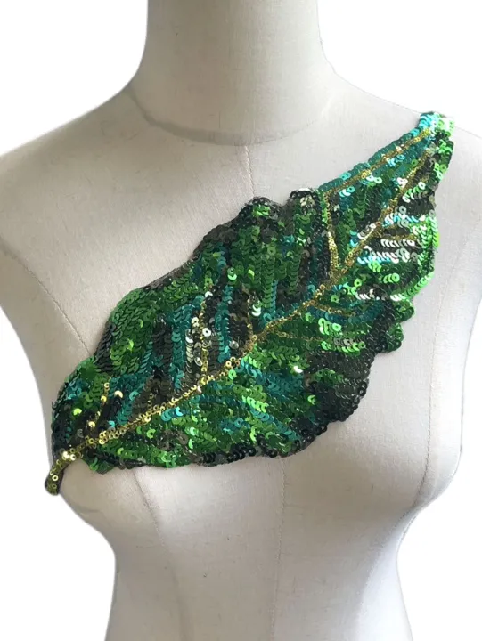 1%20Piece%20Embroidered%20Sequins%20Green%20Leaf%20Applique%20Fashion%20Decoration%20For%20Summer%20Clothes%20Sew%20On%20Patch%20for%20Clothing%20DIY%20-%20Image%205