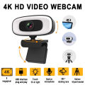 Webcam Mini 4K USB Computer 2K Webcam Full HD 1080P Web For Work With Microphone Tripod For PC Laptops Live Streaming Camera.