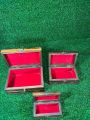 Jewellery box set 3 pieces large box is 10✖️6 inches pure wooden jewellery boxes beautiful new design boxes red soft velvet inside. 