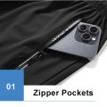 Newest Summer Shorts Men Gym Sport Running Fitness Workout Man Short Pants Breathable Quick-drying Drawstring Men's Shorts Black. 