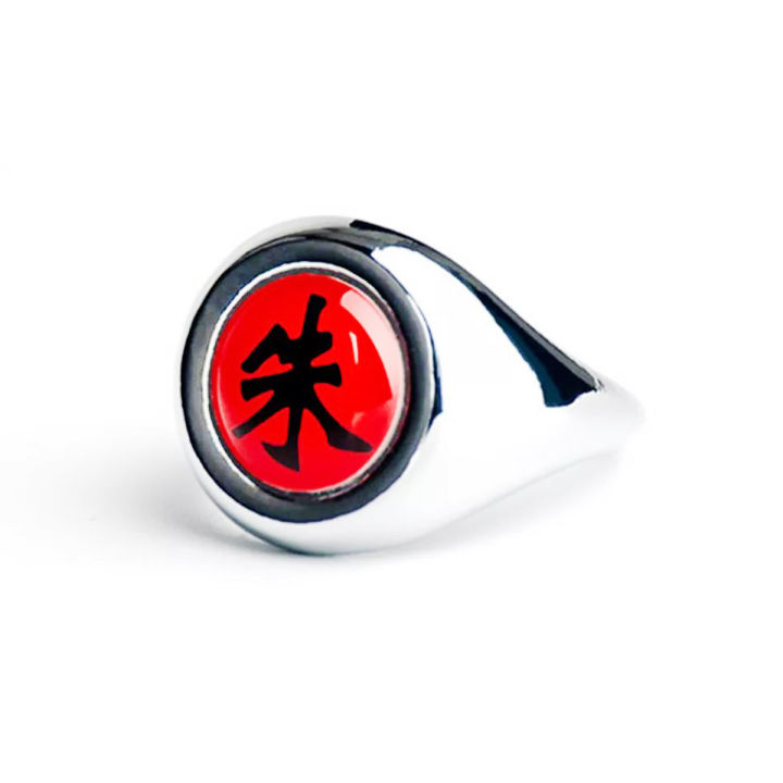 Premium Itachi Glass Topper Stainless Steel Ring - Anime Naruto Jewelry