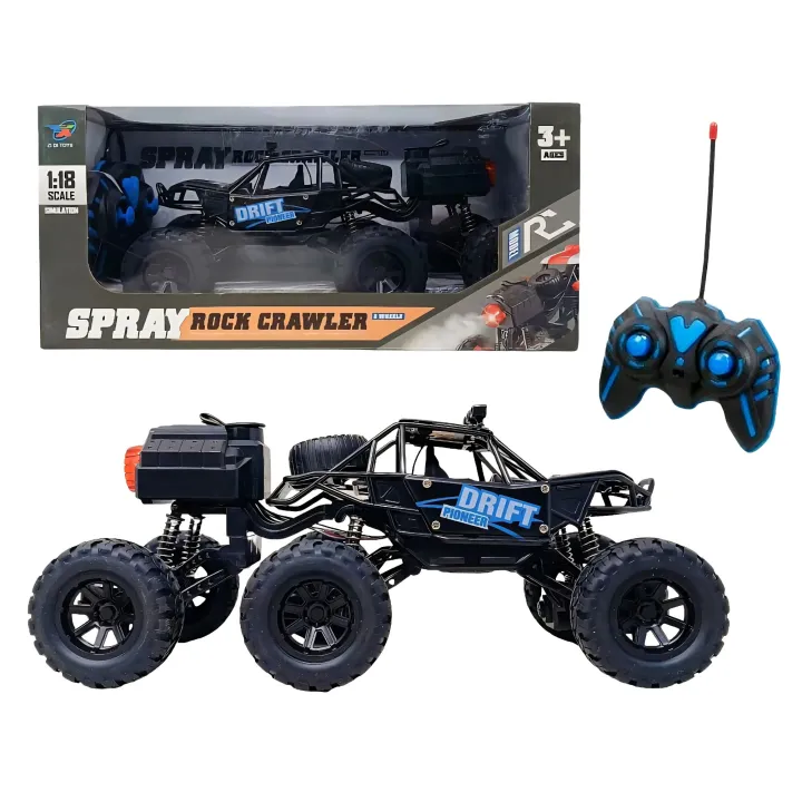 6-Wheel RC Monster Truck with Mist Sprayer – 1:18 Scale Big Size Remote ...