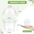 8OZ Disposable Plastic Cups with Dome Lids Clear Dessert Cup Mini Parfait Appetizer Container for Ice Cream Cake Fruit Jelly.