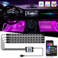 Car Interior Light Ambient Light with USB Cigarette Decorative Lamps RGB Car Footwell Light with Remote/Voice Control. 
