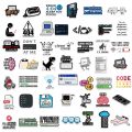 100pcs Cybersecurity Hackers Network Security Stickers  Decals For Phone Laptop Suitcase Notebook Skateboard Waterproof Stickers. 