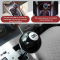 Universal Round Shifter Knob Black 8 Ball Racing Acrylic Speed Gear Shifter with 3 Adapters Fit for Manual Vehicles.