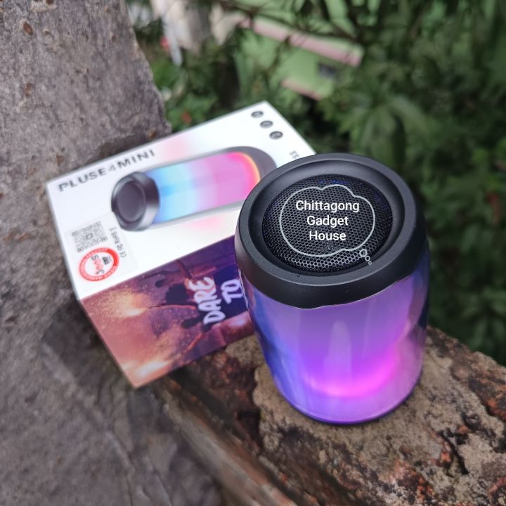 Pulse 4 Mini Bluetooth, AUX, USB, SD Card & FM Radio Supported Colorful Lighting Effects Wireless Speaker