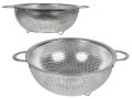 All Purpose Stainless Steel Fine Mesh Strainer Net Baskets with Handles Resting Base Colander Set Kitchen Supplies. 