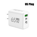 GaN Fast Charging 65W USB Type C Charger EU KR PD 3.0 Quick Charge Wall For Phone Adapter For iPhone 15   . 