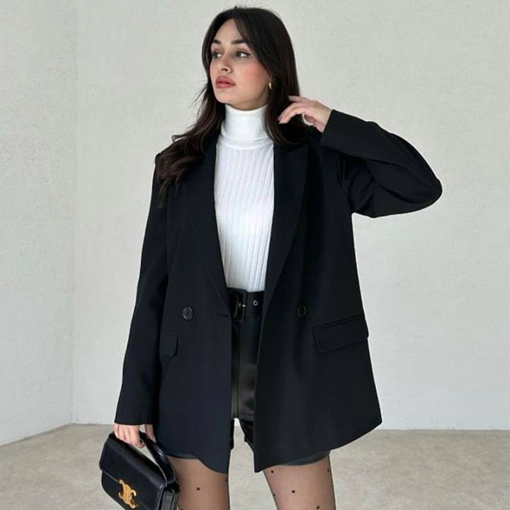 HXAO%20Blazer%20Women%20Double%20Breasted%20Pocket%20Women's%20Jacket%202025%20Long%20Sleeve%20Casual%20Blazers%20Woman%20Chic%20Office%20Wear%20Ladies%20Coat%20-%20Image%203