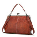 Shoulder Bags Women Retro Frame Purses Girls Crossbody Messenger Bag Small handbags for Phone Party Faux Oil Leather Clip Bag.