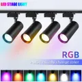 RGB Track Light LED Color Set Stage Lighting Fixture Flicker Rail Ceiling Spot Led Disco Lights Decoration Bedroom Track Lamp. 
