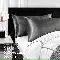 2pcs Satin Silk Pillowcase for Hair and Skin, Coral Pillow Cases Standard Size Set of Super Soft Pillow Case.