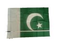 PAKISTAN FLAG SMALL AND UNSTITCHED.  2 FT 7 INCH LENGTH AND 1 FT 10 INCH WIDTH.  55*84 CM. 2/3 SIZE. ONE PIECE IN  THE PACKAGE.. 