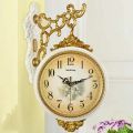 Double-Sided Hanging Wall Clock with Adjustable Angle, PVC Plastic Shell, 45cm Height. 