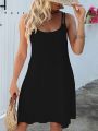 New women's versatile solid color suspender dress three piece set. 