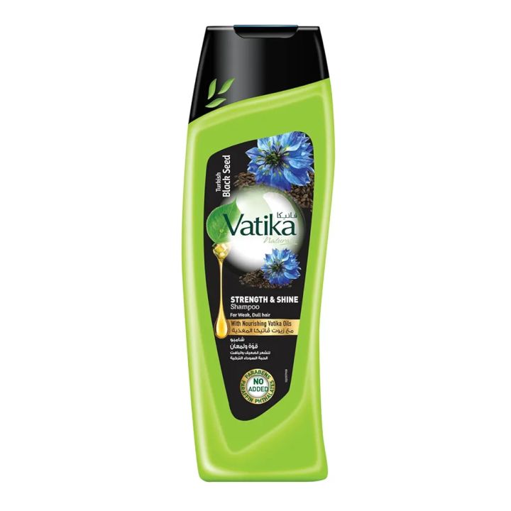 Vatika Naturals Turkish Black Seed Strength & Shine Shampoo - for Weak & Dull Hair - Healthier, Stronger, Shinier, Smoother & Frizz-Free Hair - Sulfate-Free & Paraben-Free - for All Hair Types (400ml)