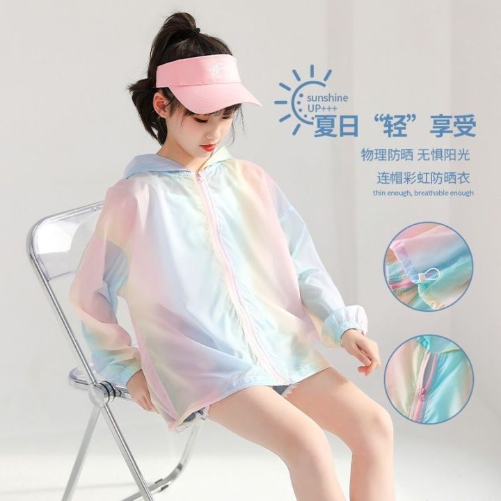 New%20Girls%20Summer%20Sun%20Protection%20Coat%20Rainbow%20Thin%20Style%20Fashion%20Princess%20Jacket%20Outdoor%20Activity%203-12%20Years%20Children%20Clothing%20-%20Image%205