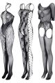 Black Full Body Stocking for Women – One Size, Elegant Design. 