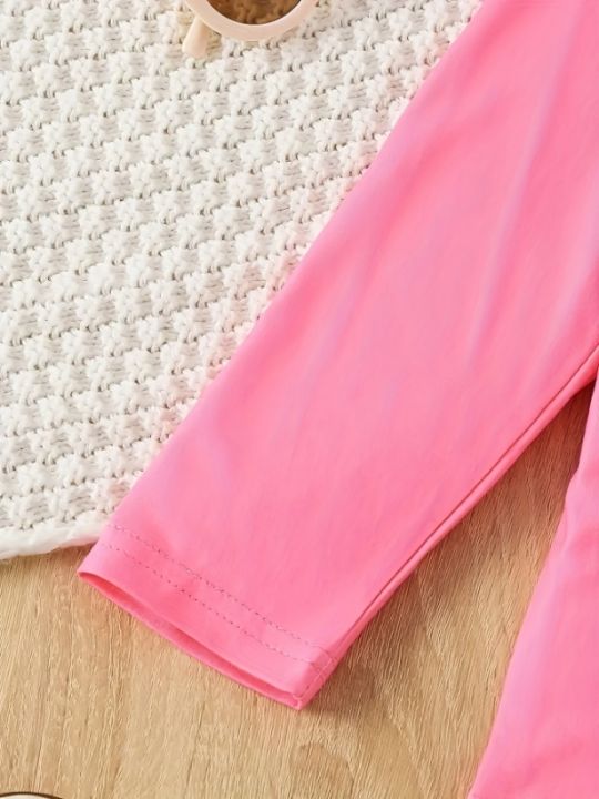 Spring%20Autumn%20Baby%20Girl's%20Collared%20Long%20Sleeve%20Top%20with%20Letter%20Print%20And%20Random%20Flower%20Long%20Pants%20Casual%20Two-Piece%20Set%20-%20Image%204