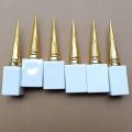 6 pieces 15ml Square white Glass Bottle Empty Bottles Refillable Nail Gel Polish Containers With Brush Golden Cap. 