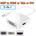 Mini DisplayPort to HDMI VGA DVI Audio 4-in1 adapter cable for Apple Macbook Pro Air Mini Thunderbolt 2 to VGA HDMI DVI adapter. 