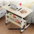 Double Layer Laptop Table Height Adjustable Movable Laptop Desk With Storage Shelf Lazy Sofa Corner Lift Computer Desk Table 2 Layers. 