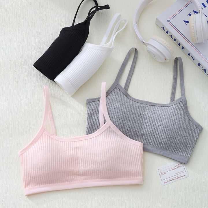 : 100% Cotton Girls' Underwear, Strapless Tank Tops for Growing Schoolgirls, Lightweight Teen Bras, Children's Bras